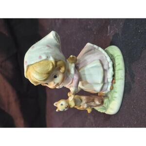 Home Interior Homco Vintage Porcelain Figurine of Girl with Cat